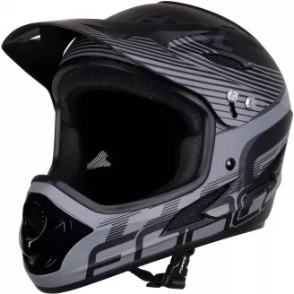Шлем, FORCE TIGER Downhill, L-XL, цвет черный, матовый